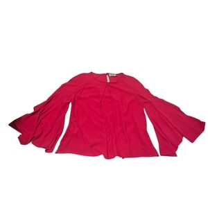 Kaos Vibrant Pink Blouse with Flared Sleeves